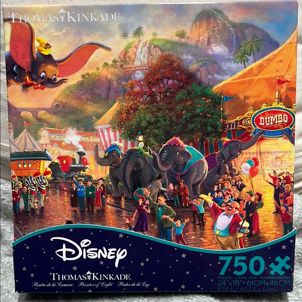 Disney Thomas Kinkade Dumbo jigsaw Puzzle 750 pc SALE🔴3/$25!